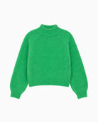 Twns The Label Hina Mock Neck Jumper in Green front view