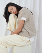 Twns The Label Madelina Vest in Beige side view