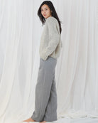 Twns The Label Maevane Zip Up Cardigan in Light Grey side view