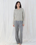 Twns The Label Maevane Zip Up Cardigan in Light Grey styled view