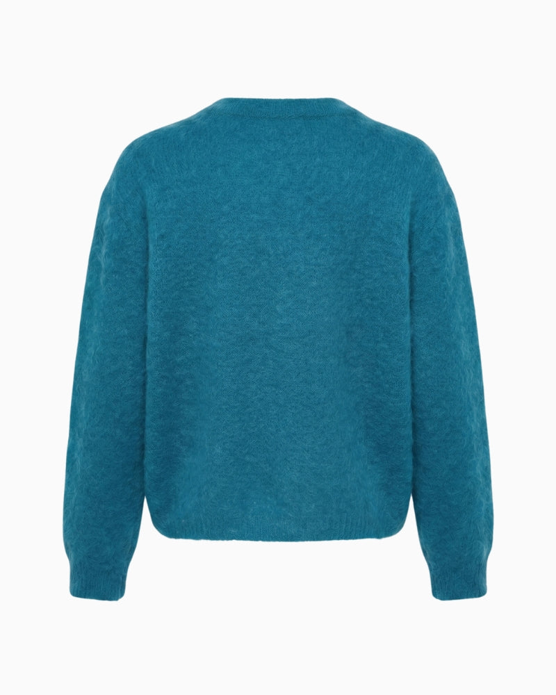 Twns The Label Malia Cardigan in Teal back view