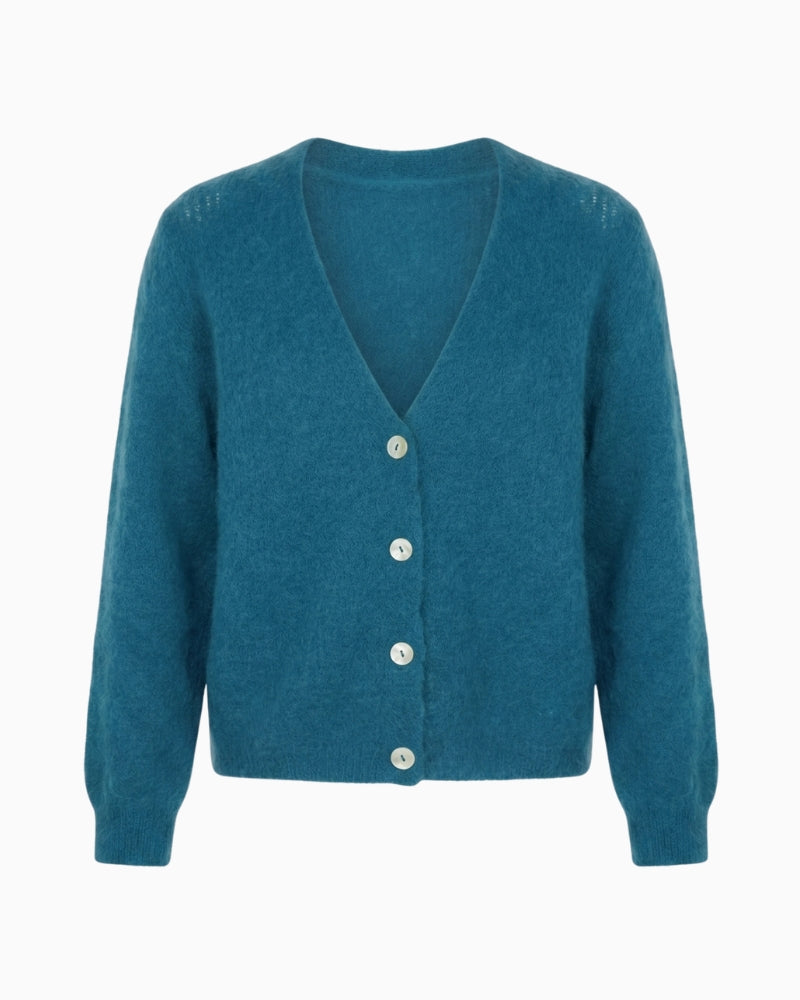 Twns The Label Malia Cardigan in Teal front view