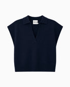 Twns The Label Okaloosa Polo Vest in Navy front view