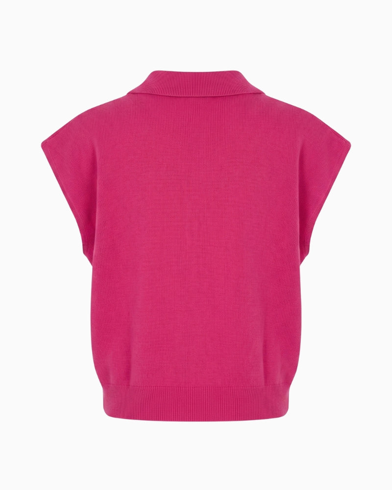 Twns The Label Okaloosa Polo Vest in Pink back view