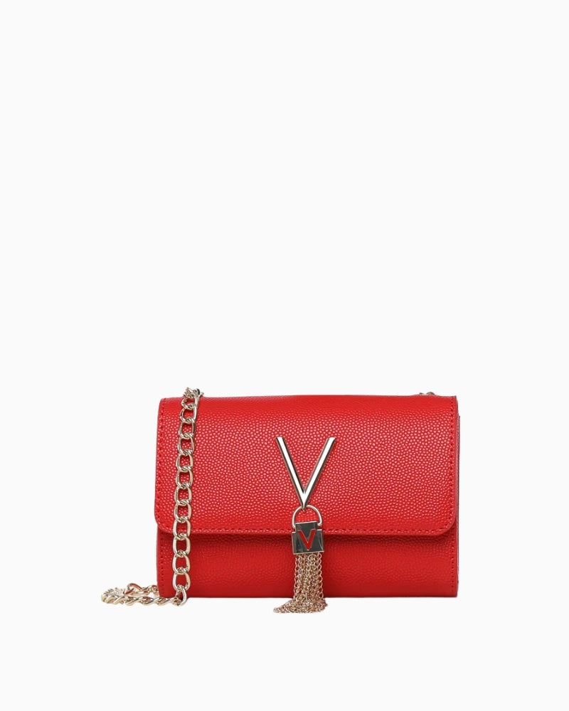 Valentino Bags Divina clutch bag red front view – Áines Boutique