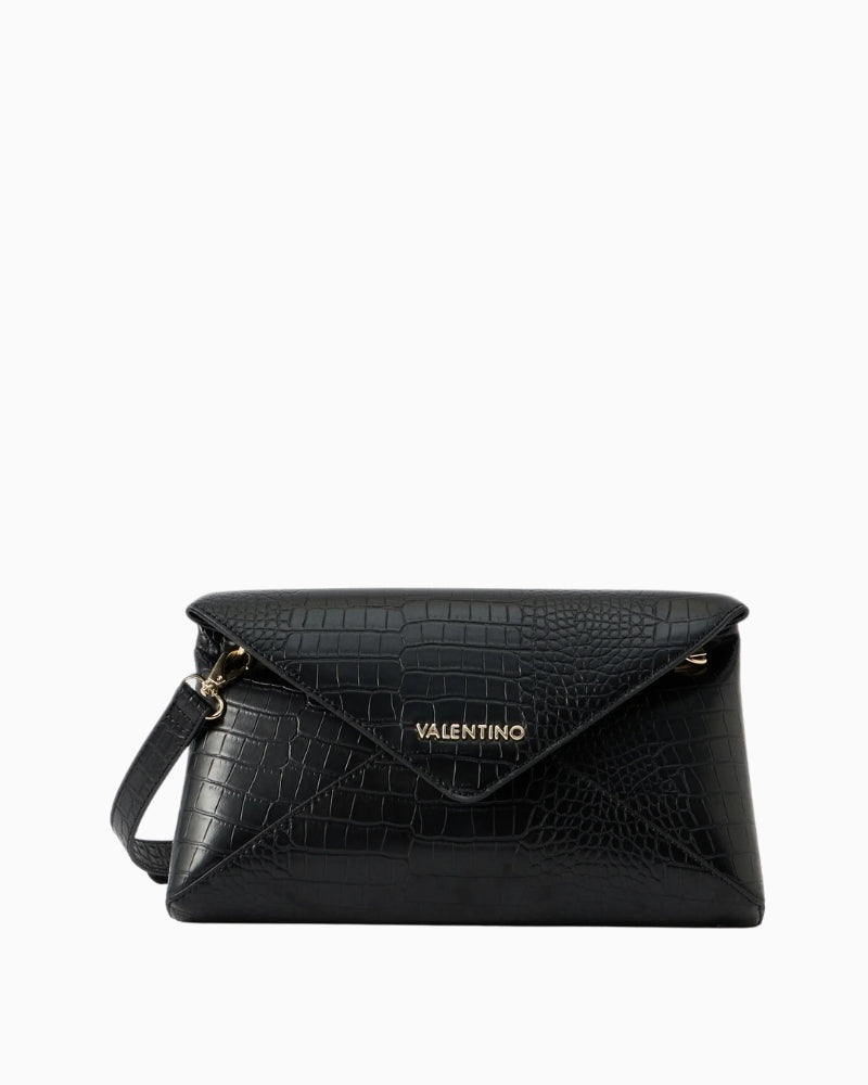 Valentino Emera Black Clutch front view – Áines Boutique