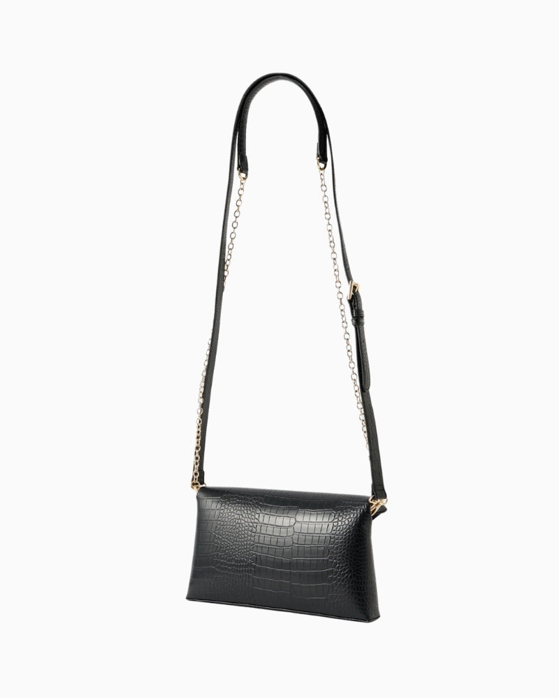 Valentino Emera Black Clutch   with shoulder strap – Áines Boutique