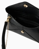 Valentino Emera Black Clutch interior zip compartment – Áines Boutique