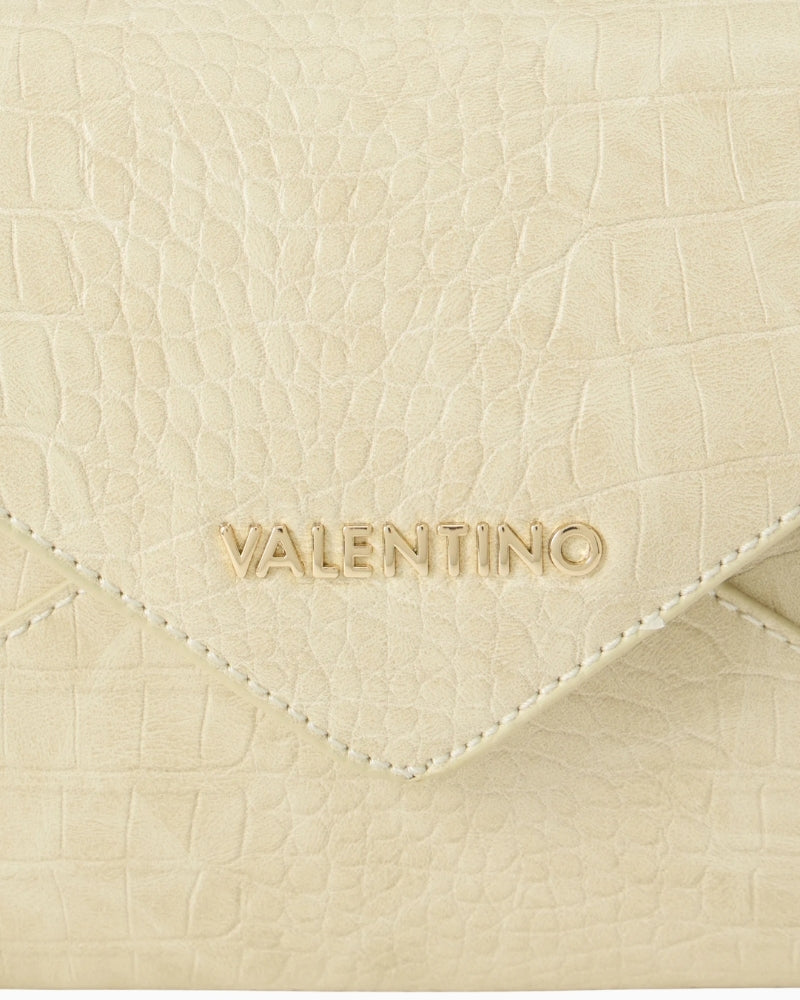 Valentino Emera clutch ecru flap and logo detail – Áines Boutique