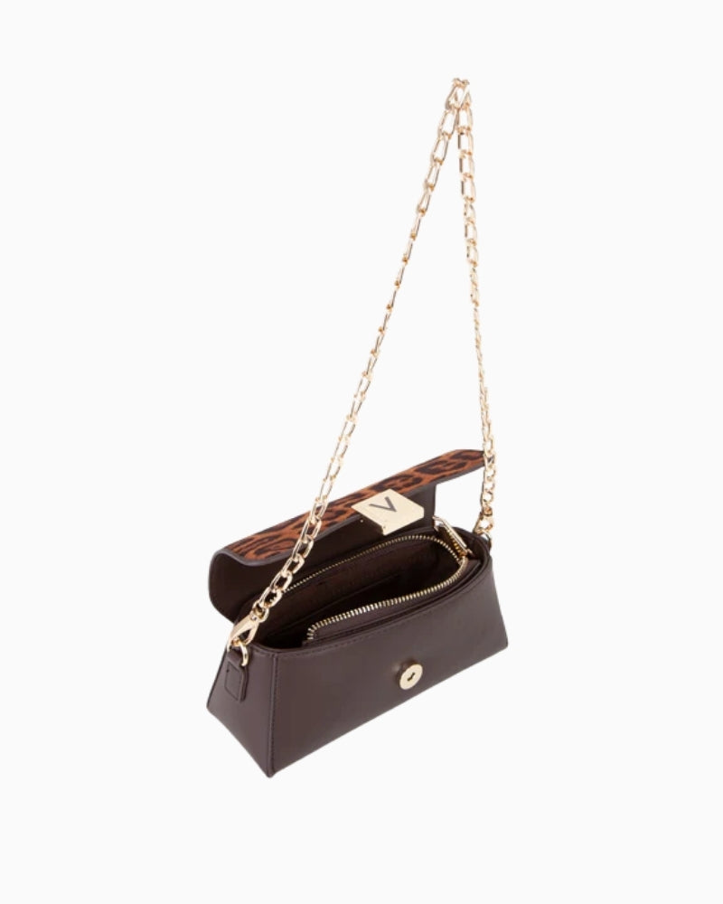 Top view showing interior compartments of mini Valentino bag