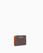 Side view of Valentino wallet showing slim shape and nappa trim