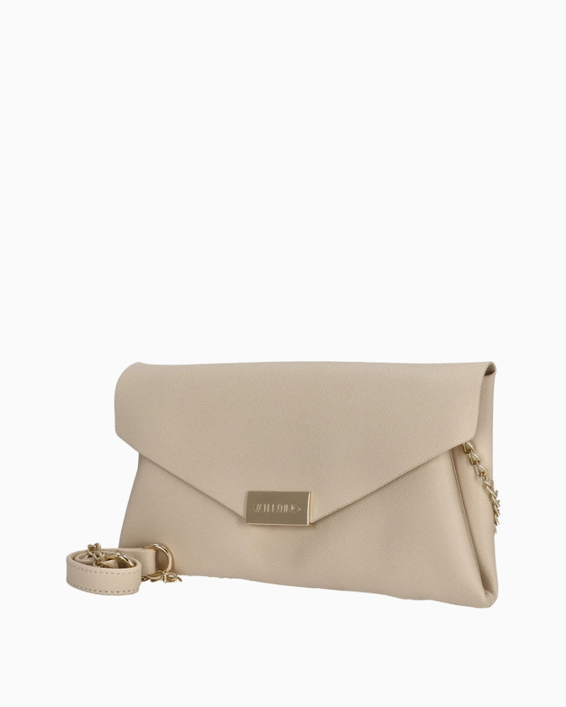 Valentino Arpie clutch ecru logo detail