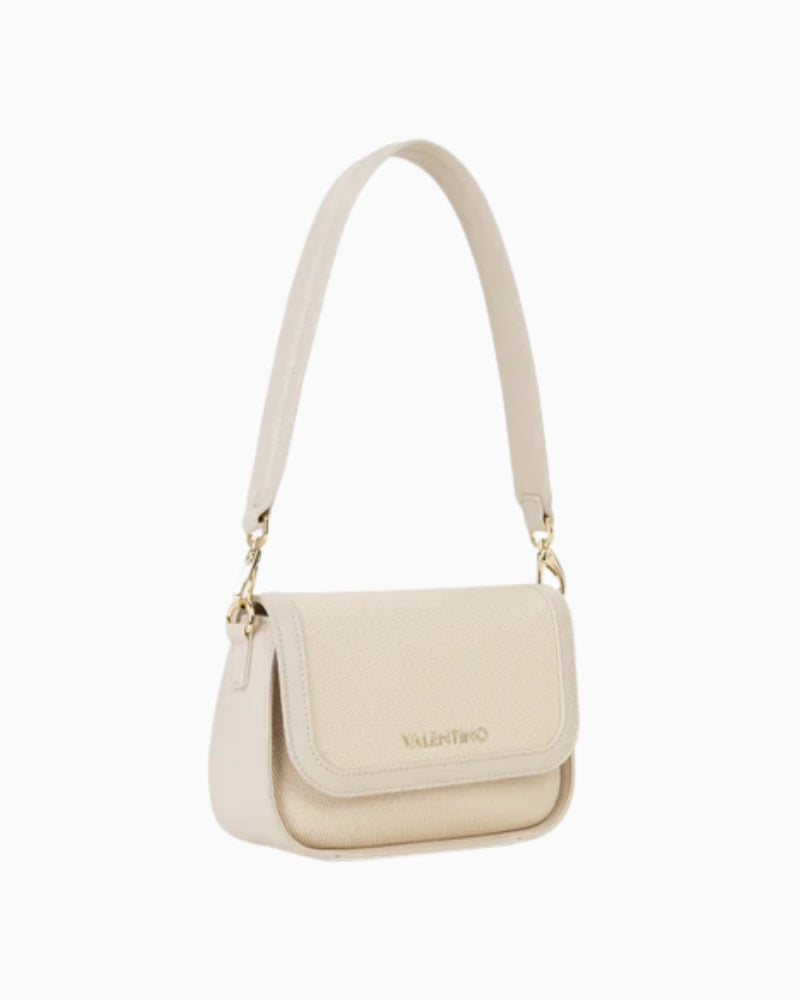Valentino Atena Patina Shoulder Bag in Natural Ecru angled view