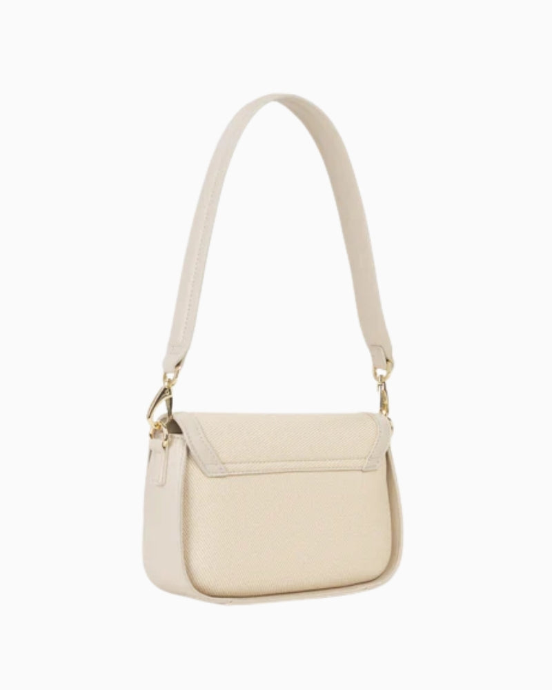 Valentino Atena Patina Shoulder Bag in Natural Ecru back view