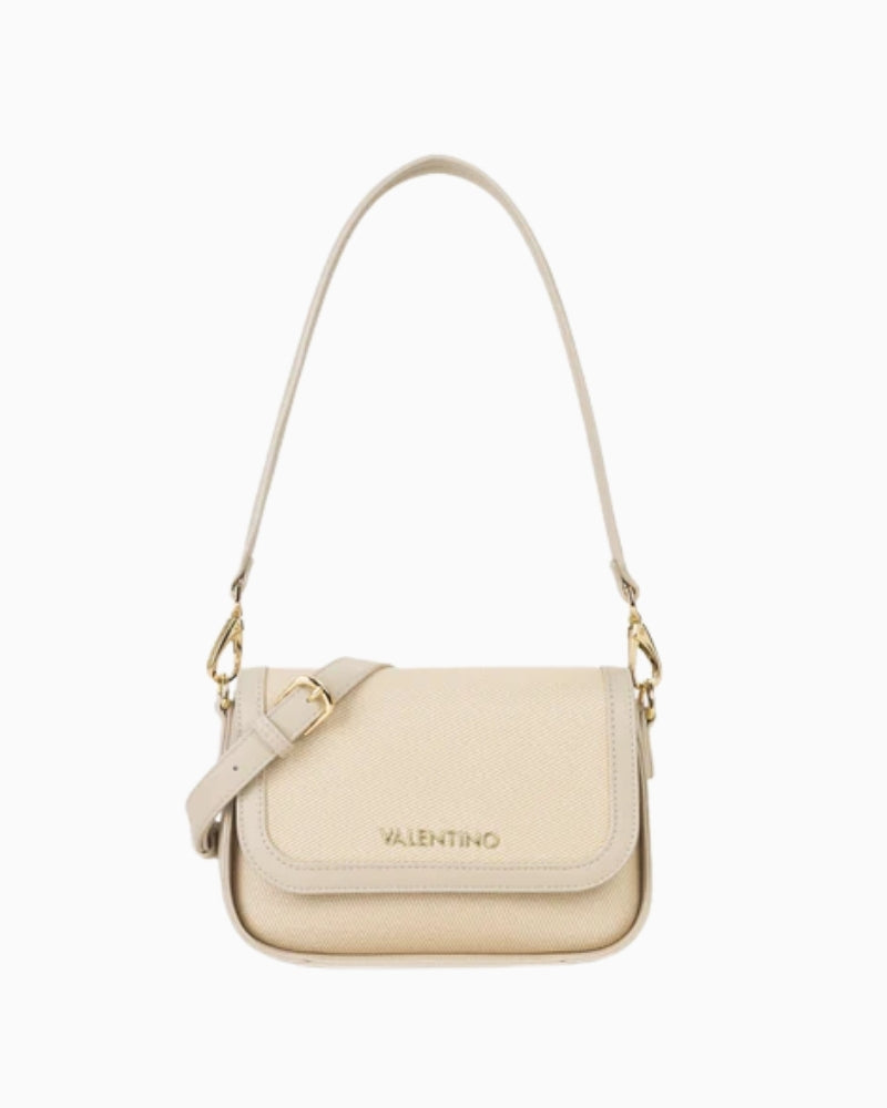 Valentino Atena Patina Shoulder Bag in Natural Ecru front view