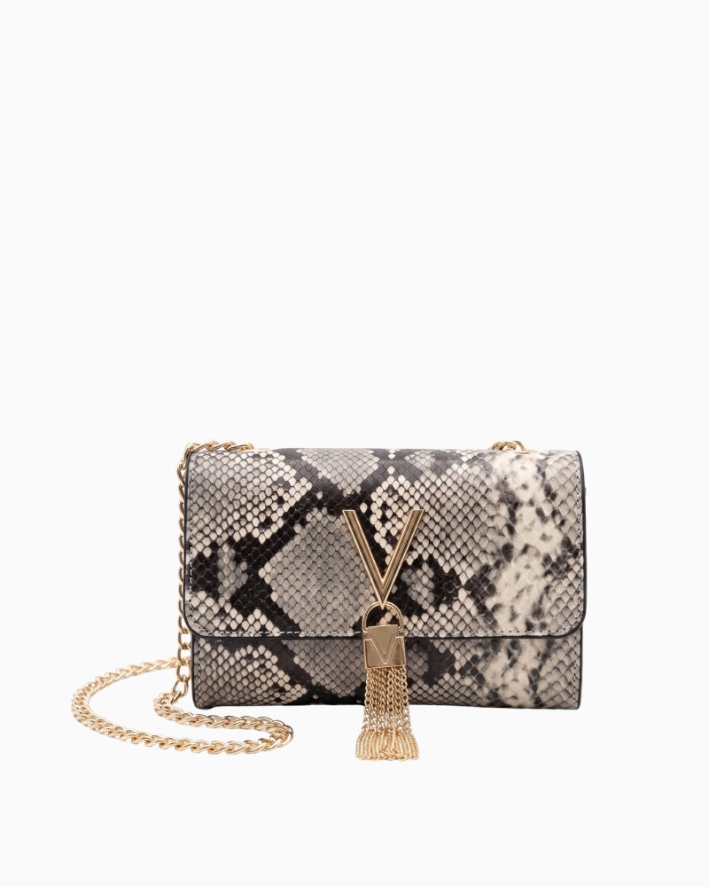 Valentino Divina Flap Bag in Snake front view