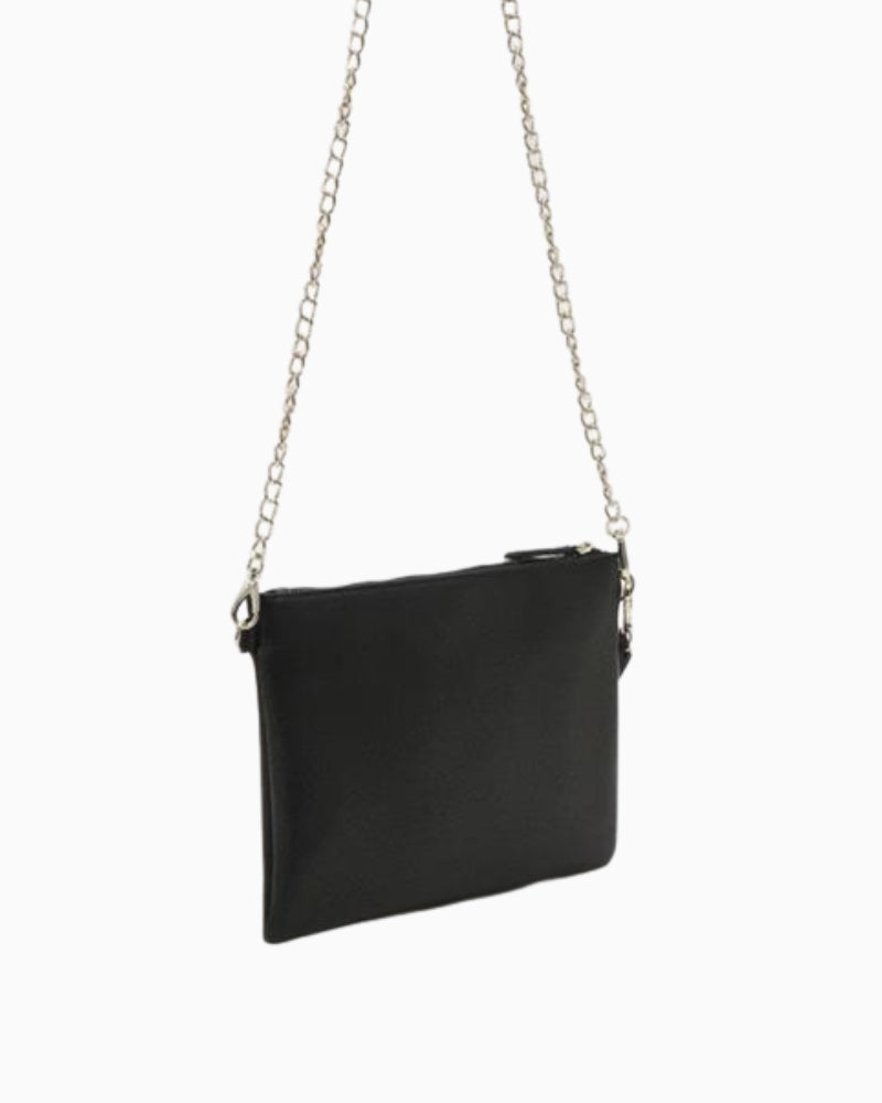 Valentino Divina Pochette Bag in black and gold back view