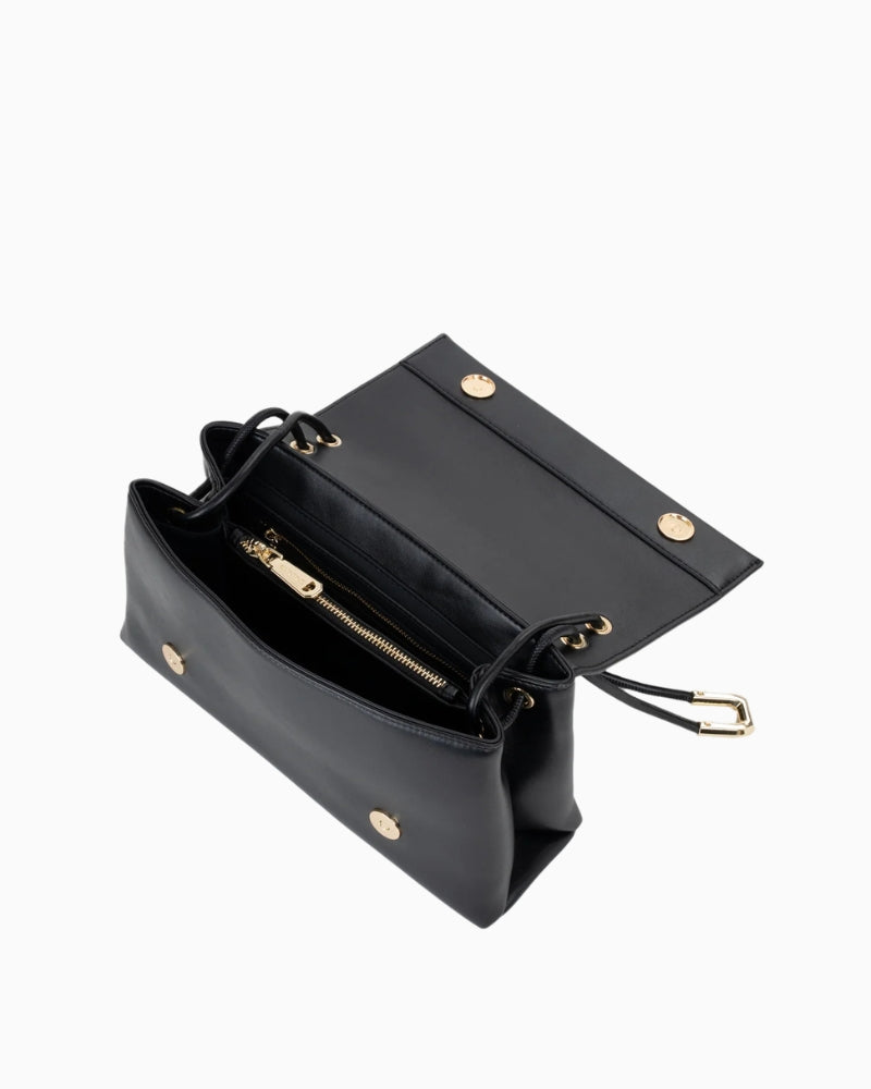 Valentino Fable Flap Bag in Black open interior view