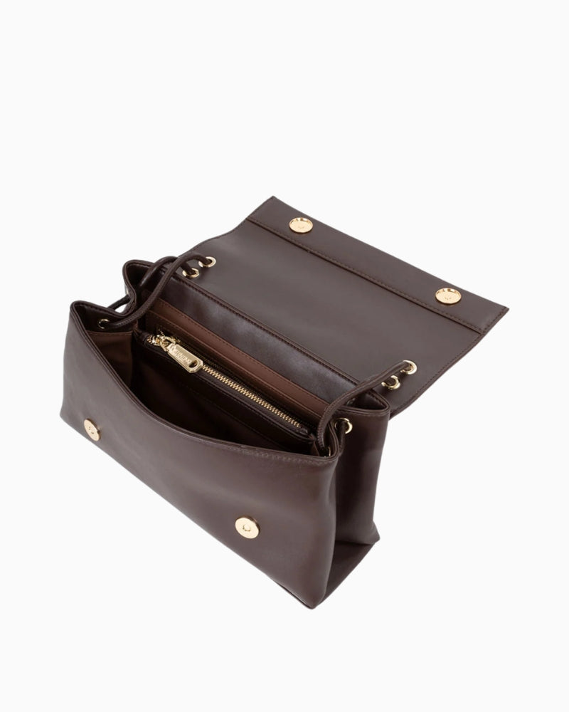Valentino Fable Flap Bag in Brown open interior view