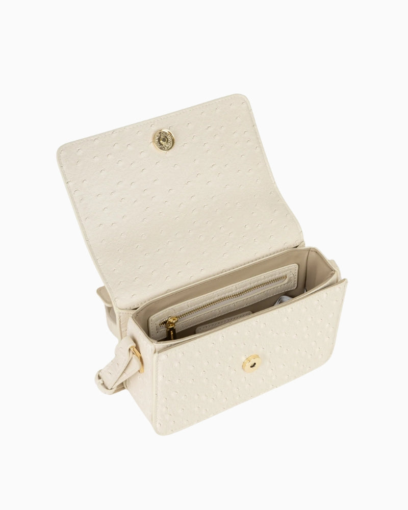 Valentino Rossy Satchel Bag in ecru interior detail