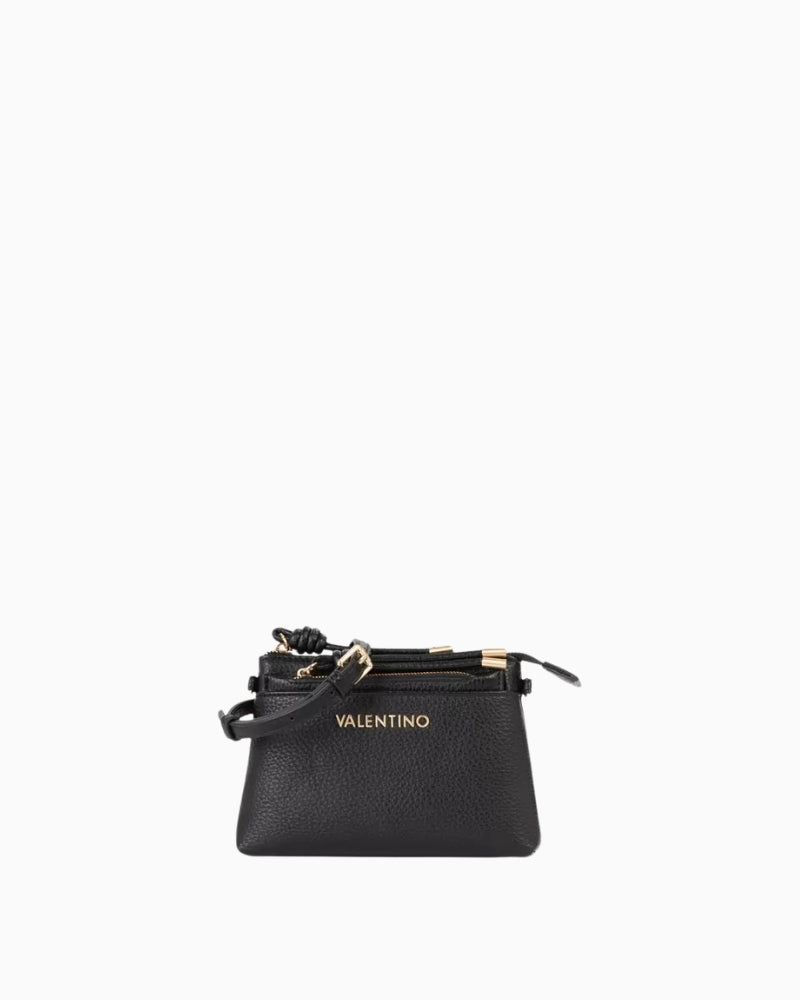 Valentino Saphire ZA Wallet in Black front view