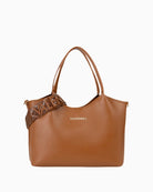 Valentino Shopping Aleksandra tote bag in cuoio brown front view