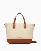Valentino Shopping Atena tote bag natural front view with structured shape