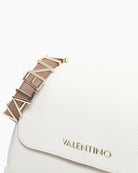 Valentino white beige shoulder bag side view with branded strap