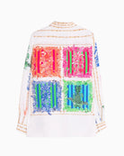 Vilagallo bamboo tropical print shirt back view white background – Áines Boutique