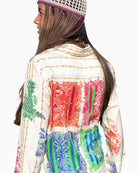 Vilagallo bamboo tropical print shirt back view – Áines Boutique