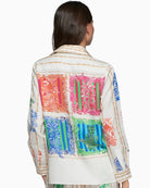 Vilagallo bamboo tropical print shirt back view – Áines Boutique