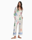 Vilagallo bamboo tropical print trousers front view – Áines Boutique