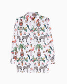 Vilagallo Jungle Disco print shirt white front view white background – Áines Boutique