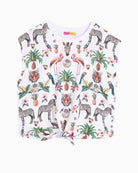 Vilagallo Jungle Disco print T-shirt front view white background – Áines Boutique