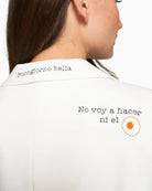 Vilagallo white embroidered jacket back detail – Áines Boutique