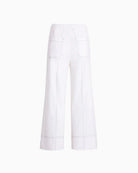 Vilagallo wide leg trousers white back view white background – Áines Boutique