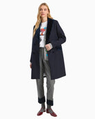 Vilagallo Abliana Coat in Navy styled view