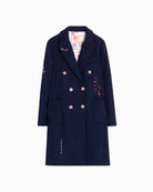 Vilagallo Abloretta Coat in Navy front view