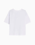 Vilagallo blue motif print T-shirt flat lay back view – Áines Boutique