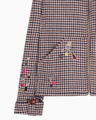 Vilagallo Chelena Jacket in Check plaid fabric detail