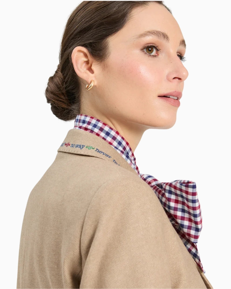 Vilagallo Chharloe Emb Blazer in Camel collar detail