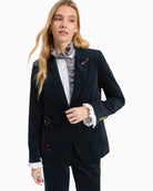 Vilagallo Chhillary Emb Blazer in Navy front view