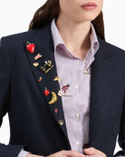 Vilagallo Chsophia Blazer in Navy lapel detail