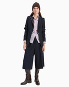 Vilagallo Chsophia Blazer in Navy styled with matching trousers