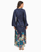 Vilagallo Eugenia Dress in Navy back view