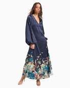 Vilagallo Eugenia Dress in Navy front view