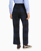 Vilagallo Gingham Trousers in Black/Navy back view