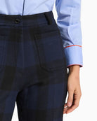 Vilagallo Gingham Trousers in Black/Navy pocket detail