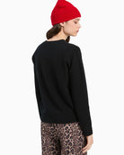 Vilagallo Layer Wool Jumper in Black/Brown back view