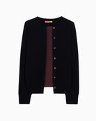 Vilagallo Layer Wool Jumper in Black/Brown overlay detail